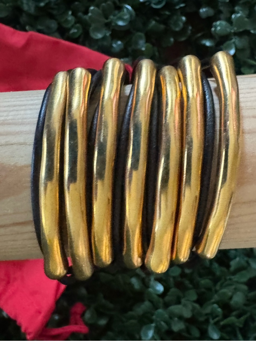 UNO de 50 Gold and Black Coil Bracelet